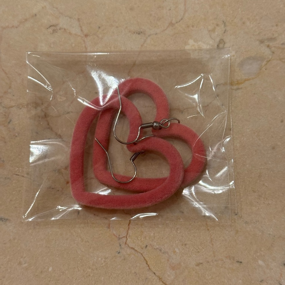 Pink Heart-Shaped Earrings